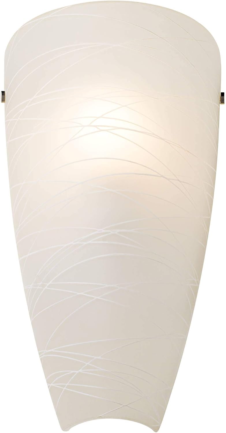 Possini Euro Design Isola Modern Wall Sconces Set of 2 White Striped Glass Pocket Hardwired 13 1/4' High Light Fixtures for Bedroom Bathroom Bedside Living Room Home Hallway Dining Kitchen Decor