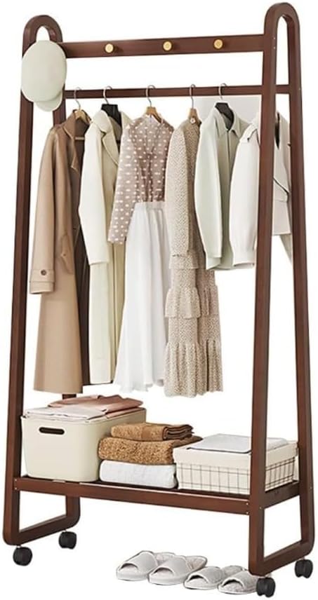 Slide Out Pants Rack Closet Hanger Bar Pull Trousers Tie Belts Scarf Racks Top Mounted Wardrobe Clothes for Closet Retractable,Bamboo Garment Rack Freestanding Clothes Hanging Rack Bamboo Co