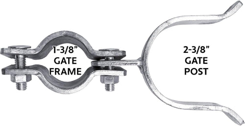 1-3/8' x 2-3/8' Chain Link Fence Gate Fork Latch - Galvanized - with Hole for Padlock - CASE Qty 25