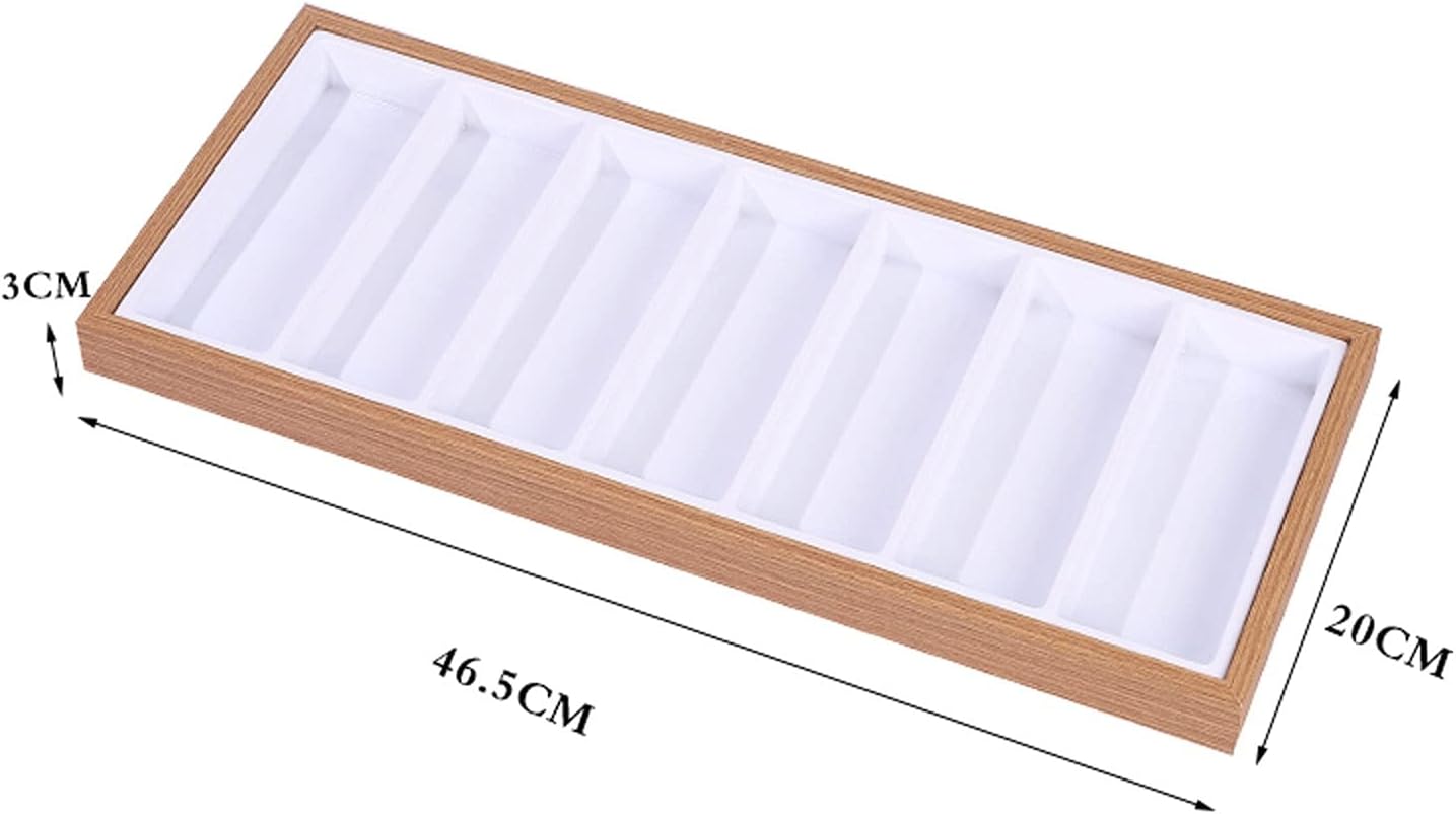 Eyeglass Displays Wooden 7/12/18 Compartments Eyeglass Display Organizer Open Top Eyeglasses Sunglass Storage Case Box Eyewear Tray Stand Display Risers(S), Small