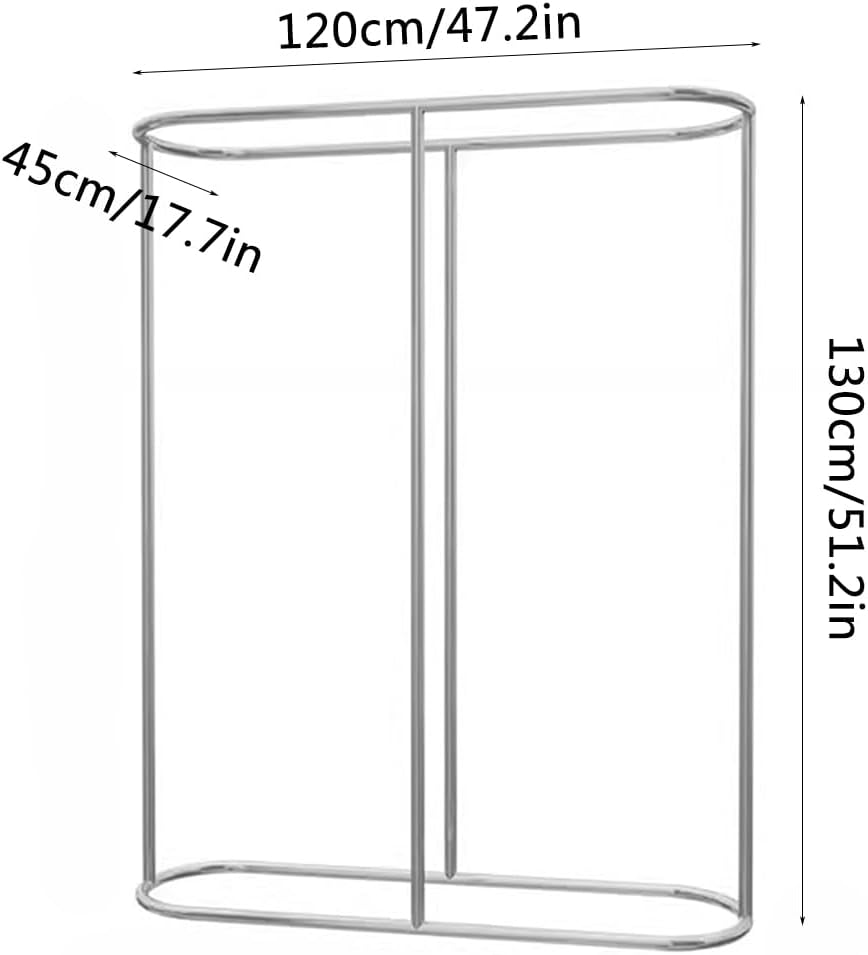 Oval Freestanding Clothes Rack, Heavy Duty Garment Rack, Stainless Steel Clothing Store Display Rack for Hanging Clothes, Bold Double Row Storage Rack