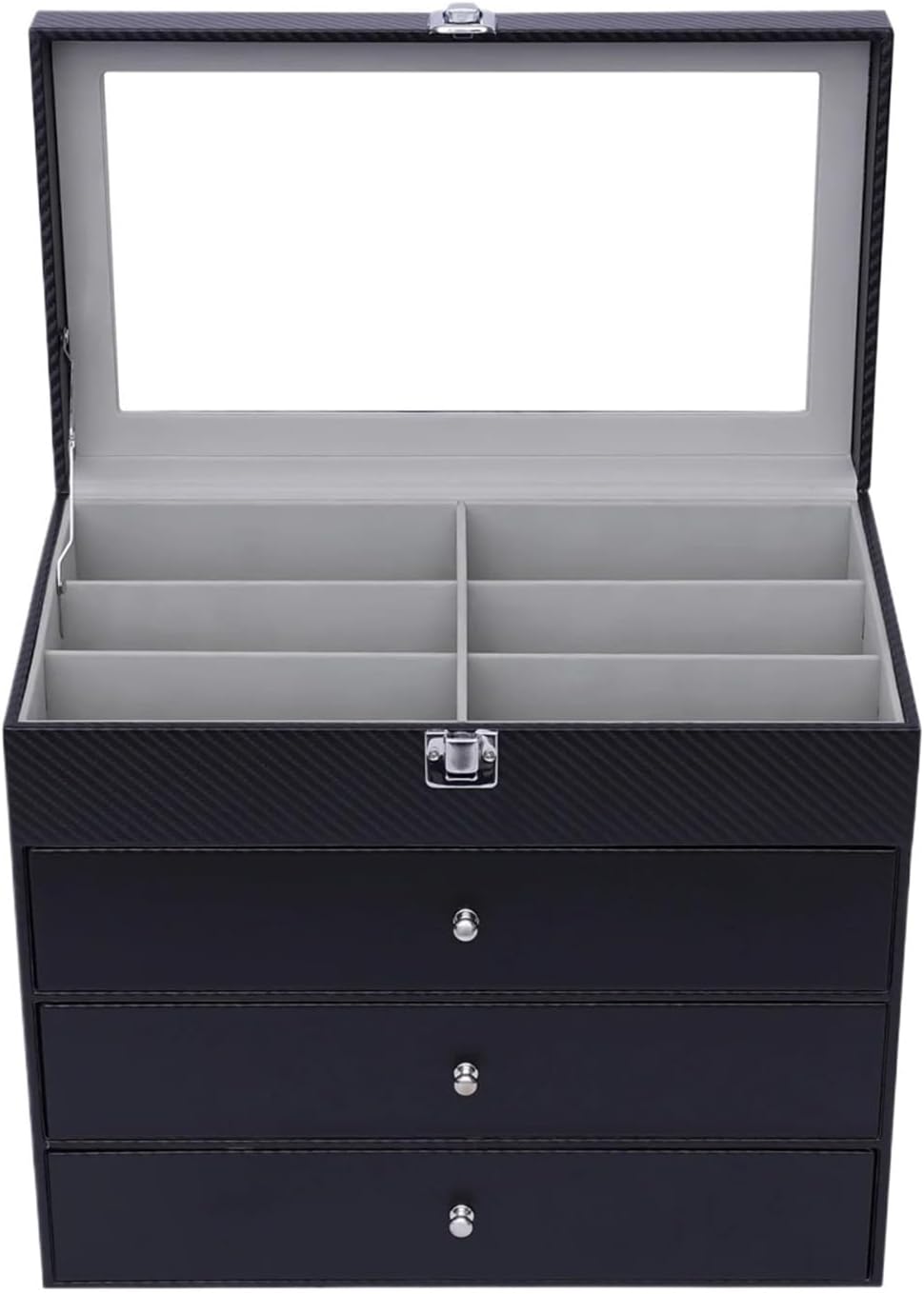 Sunglasses Organizer Glasses Eyeglasses Sun Glasses Eyewear Sunglasses Box Case Tray Display Showcase Organizer Jewelry Tray with Cover for Storing Glasses