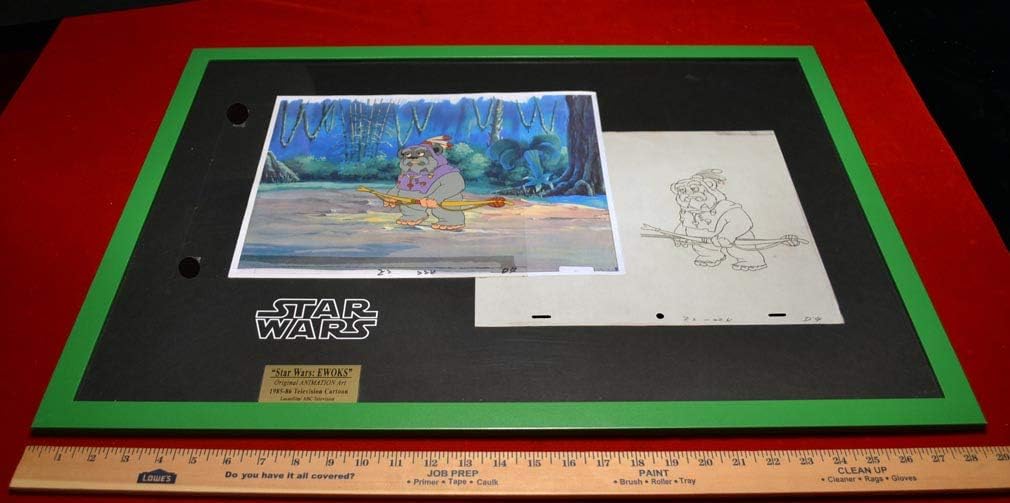 'Star Wars' hand-painted EWOKS Animation Cel and original art, RARE Ewok TV series DVD, UACC, COA, Frame