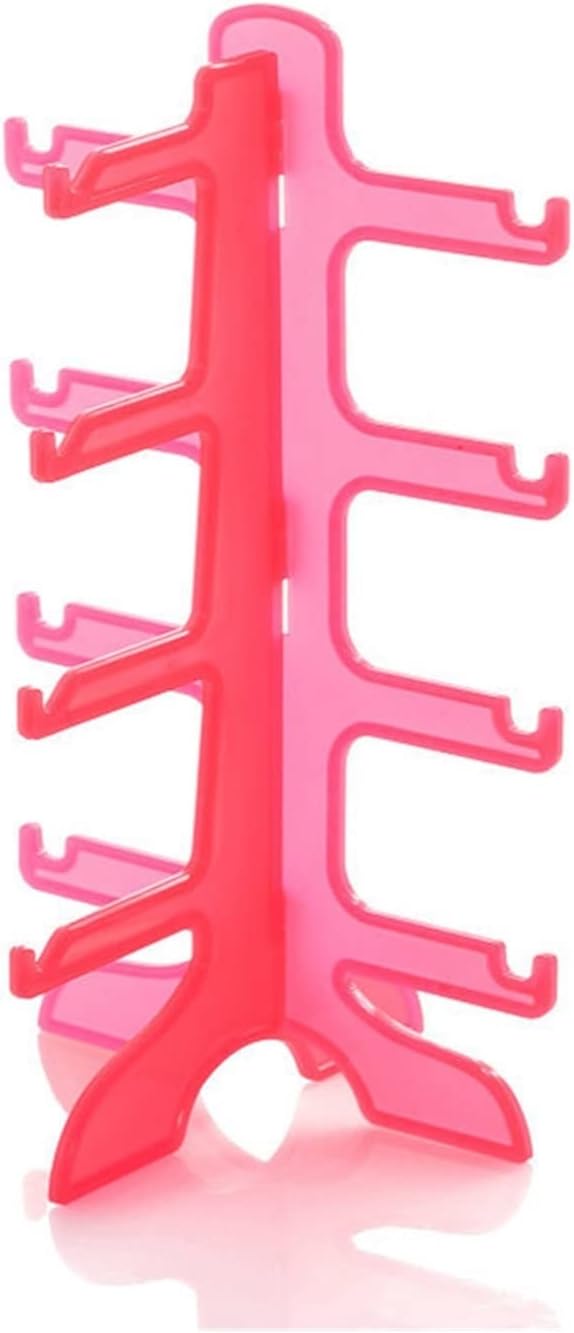 Eyeglass Displays 1PCS Plastic Sunglasses Rack 4 Pairs Eyewear Glasses Holder Organizer Storage Display Stand New Display Risers(Red)