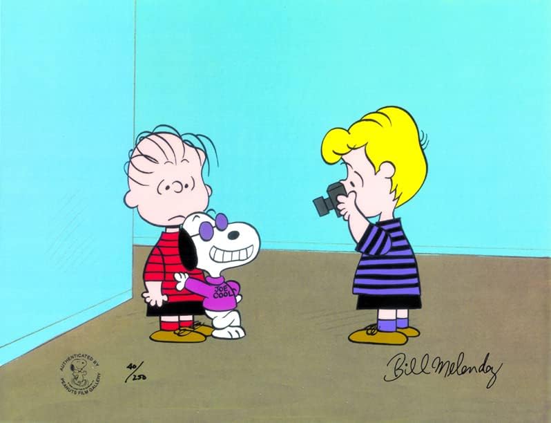PEANUTS and Charlie Brown Joe Cool Snoopy Limited Edition of 250 Animation Cel Signed by Bill Melendez ml13
