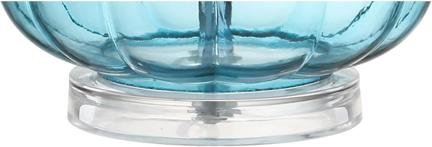 Eyely EYL1079B-SET2 Tiki 28.5' Glass Teardrop LED Table Lamp for Reading Room, Living Room, Office, Bedroom, Contemporary, Transitional, Aqua (Set of 2)