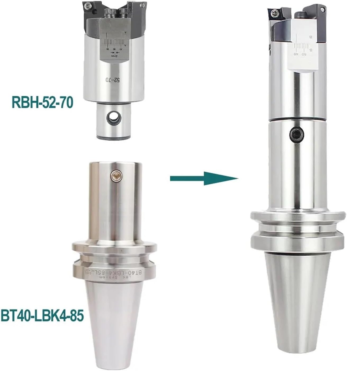 Double Edged Boring Tool 1pcs Adjustable Double-edged RBH TCT 25-33 32-42 40-55 68-92 BT30 BT40 LBK Rough Boring Head Twin-bit Tool(RBH 52-70 (LBK5))