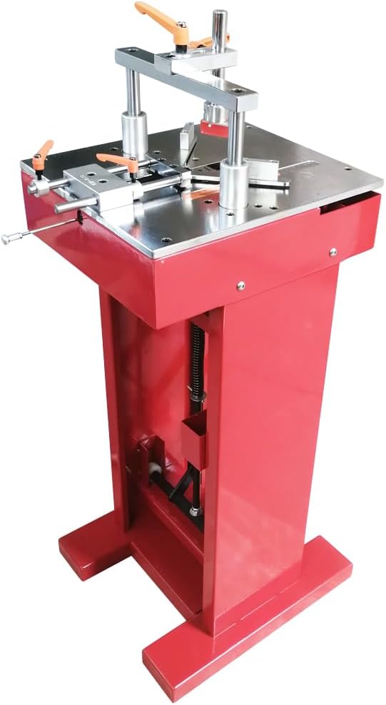 Picture Framing Machine Iron Commercial Foot Pedal Corner Nailer Wood Corner Joining Frame Machine Manual Framing Tool V-Nail 7, 10, 12, 15mm for Picture Frames