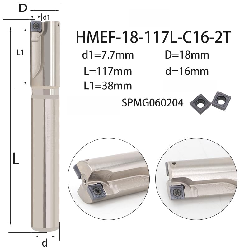 1pc HMEF Countersink Drill Head Milling Cutter Holder CNC Shank Rough Boring Bar Rod Tools Inserts SPMG HMEF-14-108-C12-1T(HMEF-18-117-C16-2T)