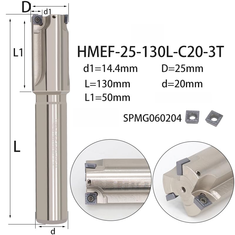 1pc HMEF Countersink Drill Head Milling Cutter Holder CNC Shank Rough Boring Bar Rod Tools Inserts SPMG HMEF-14-108-C12-1T(HMEF-25-130-C20-3T)