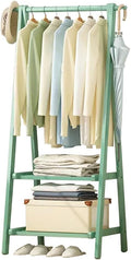 Double Layer Bamboo Clothes Rail with 160cm Hanging Height, Lightweight Foldable Coat Stand, Versatile Garment Rack for Bedroom, Stylish Storage Solution L:66/86/116CM