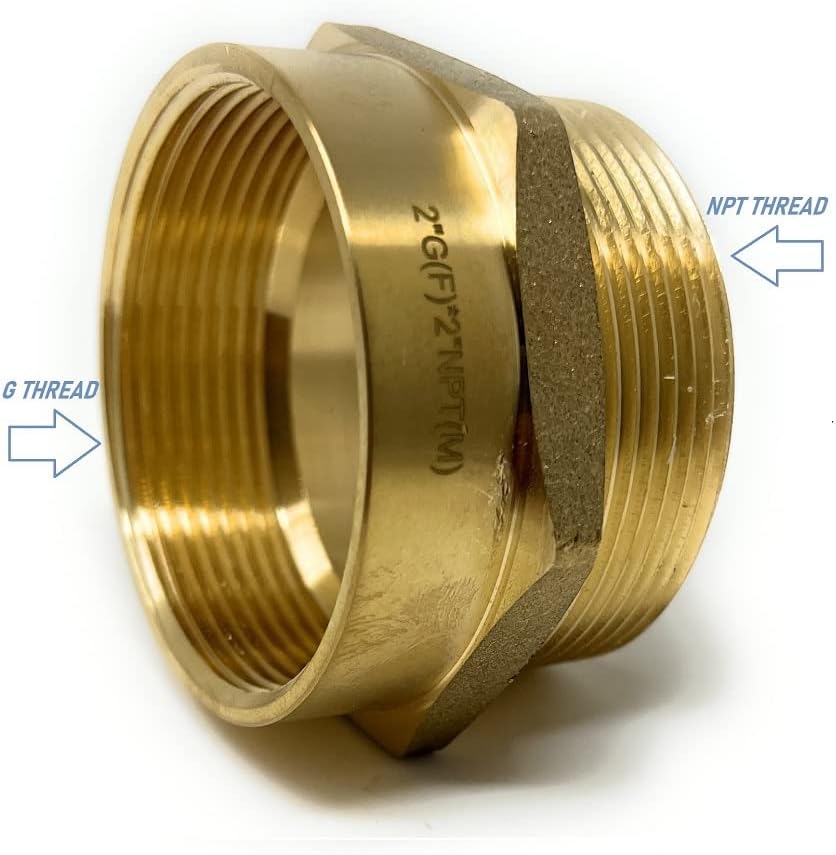 G Thread (British BSPP) Female to NPT Thread Male Pipe Fitting Adapter - Lead-Free Adapter (Two, 2 inch)