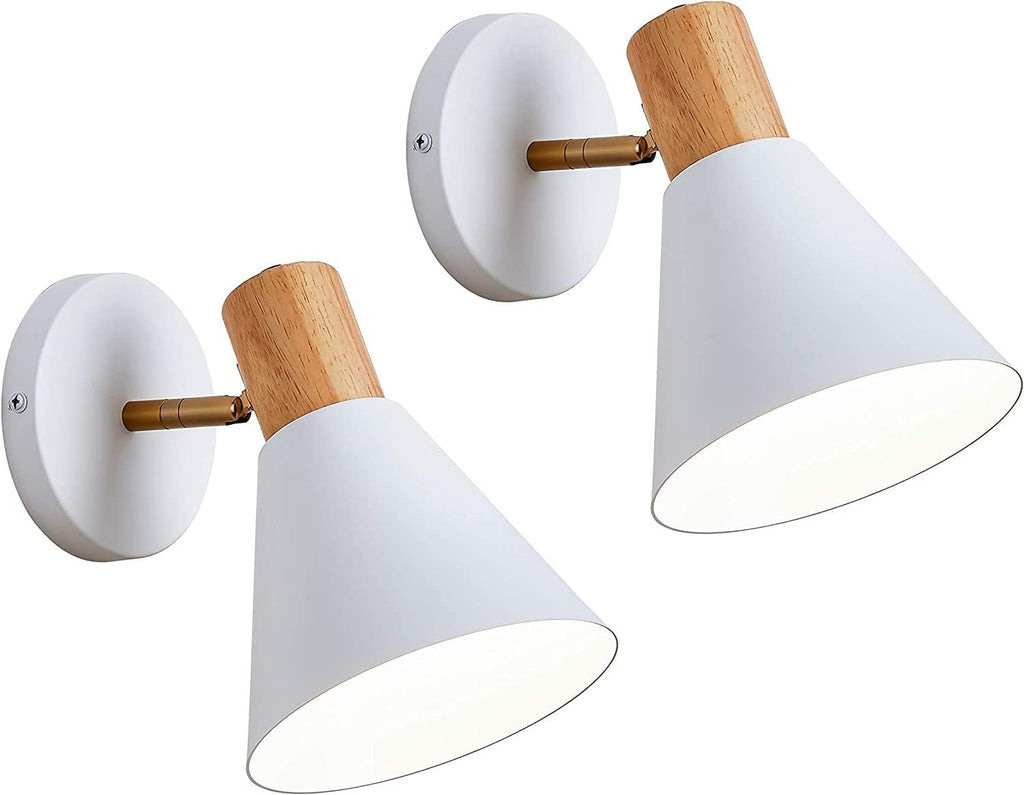 Wall Sconces battery operated Lighting Fixture Set of 2,Black Rotatable Wall Mounted Bedside Wall lamp for Industrial Bedroom Bathroom, Sink Lighting for Bedroom Hallway Living Room ( Color : White )