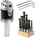 1pc F1 2/3/4 Inch 50/75/100mm F1 Type Boring Head 12/18/25mm Lathe Boring Bar Milling Holder for Milling Machine Tools Wrenche(R8-(F1 50)-2inch-M12)