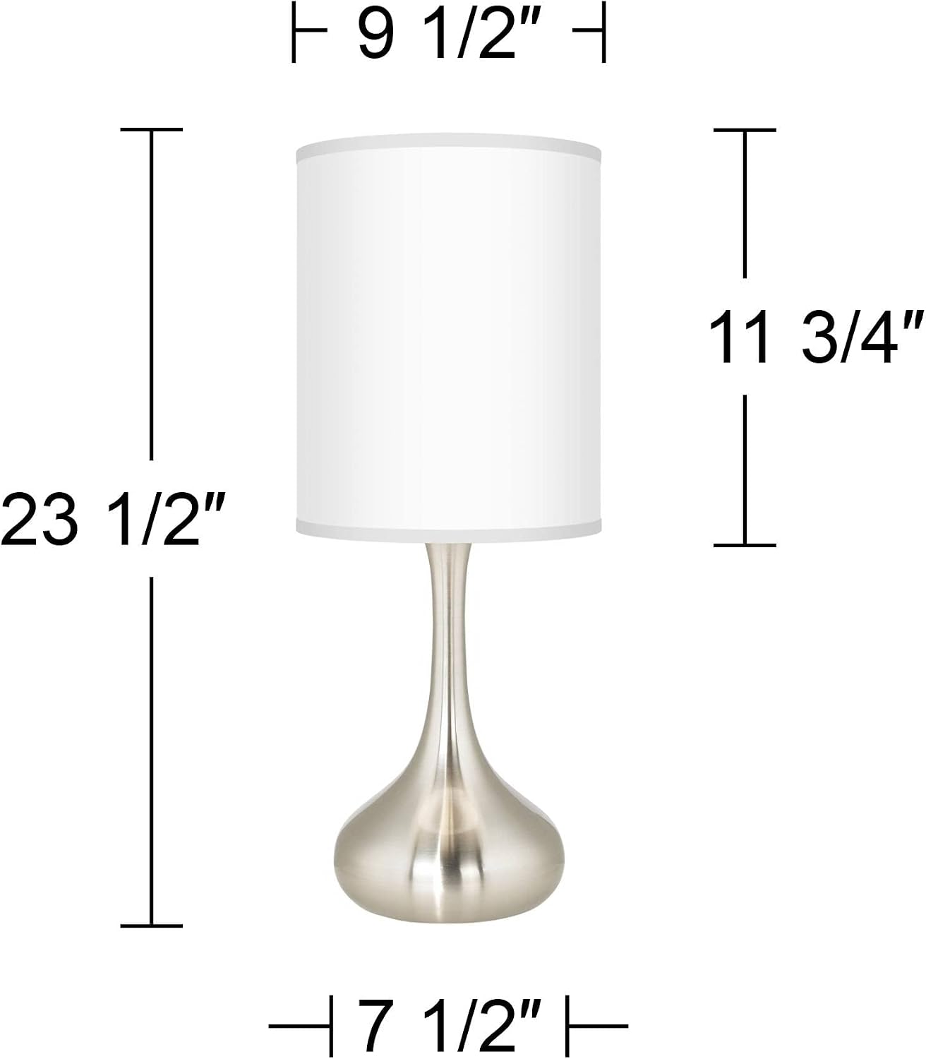 Possini Euro Design Modern Accent Table Lamps 23.5' High Set of 2 Droplet Brushed Nickel Metal Blue Textured Faux Silk Drum Shade for Living Room Bedroom House Bedside Nightstand Home Office