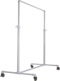 Econoco Pipeline Adjustable Ballet Bar Rack, Rolling Clothing Display with Vintage Style and Adjustable Height, Gloss White