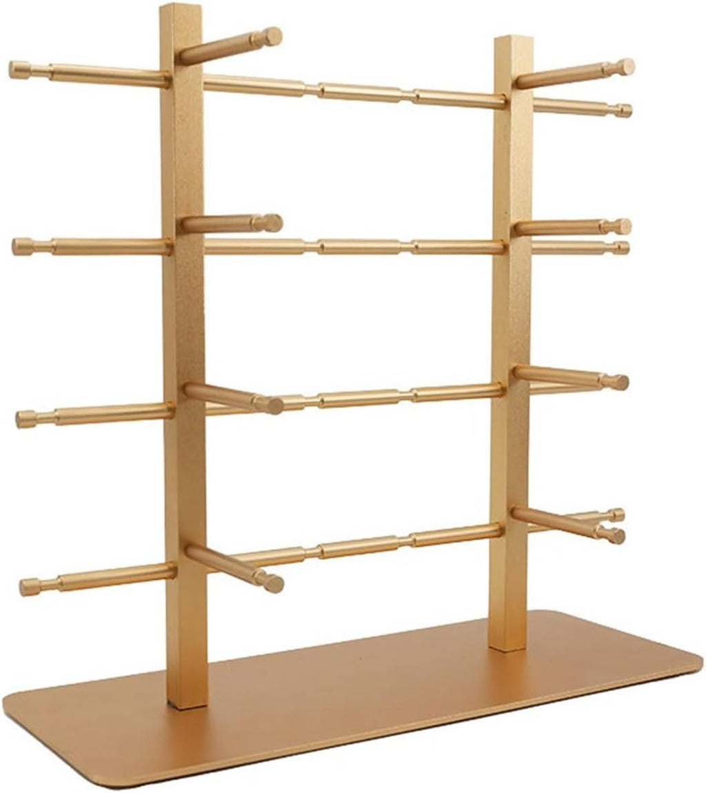 Eyeglasses Stand 8-Position Eyeglasses Display Rack Sunglasses Organizer Alloy Display Rack Eyeglasses Store Display Props Eyewear Display Rack(Gold)