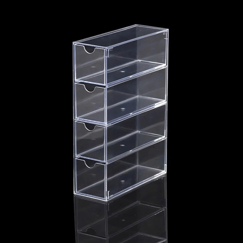 Eyeglasses Stand 4 Layers Large Glasses Organizer Box Glasses Storage Box Multifunctional Stackable Display Holder Reusable Acrylic Cosmetics Eyewear Display Rack