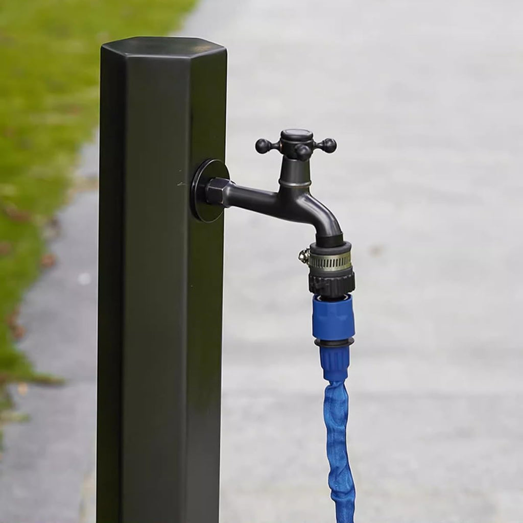 Floor Mounted Faucet Outdoor Water Pipe Vertical Fountain Irrigation Column,Outdoor Faucet Post - Antifreeze Garden Water Column Tap, Stainless Steel Freestanding Hose Holder for Car Washing