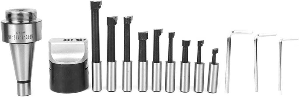 NT30 9-Piece Carbon Steel Boring Cutter Set with Head and Bar for Machining