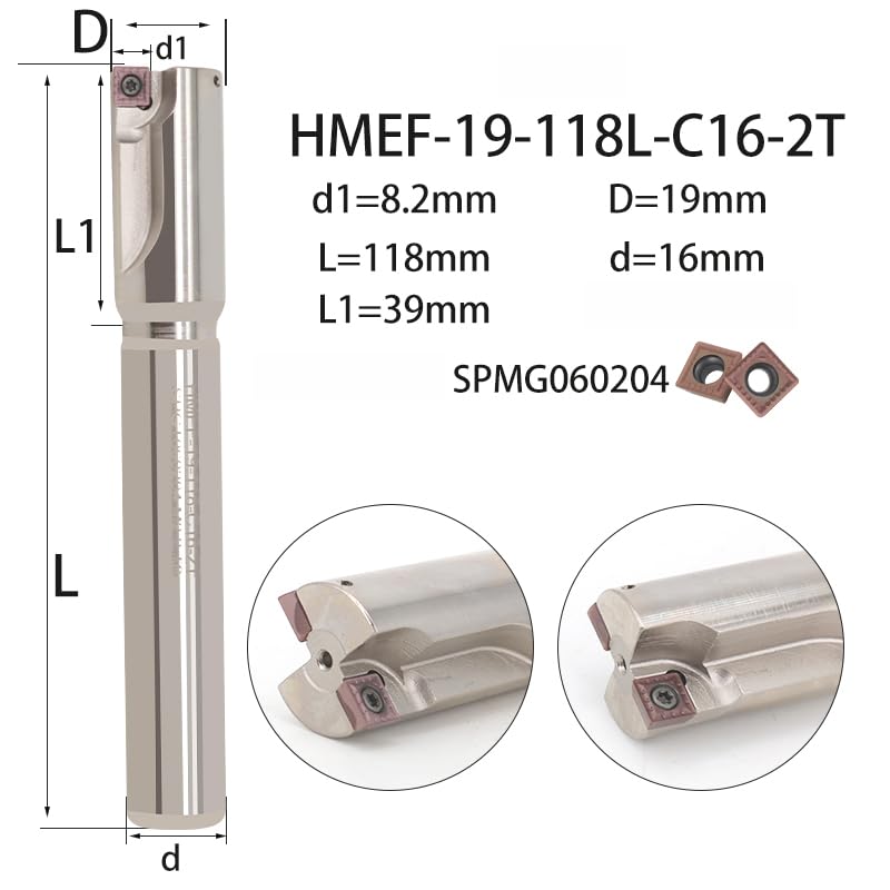 1pc HMEF Countersink Drill Head Milling Cutter Holder CNC Shank Rough Boring Bar Rod Tools Inserts SPMG HMEF-14-108-C12-1T(HMEF-19-118-C16-2T)