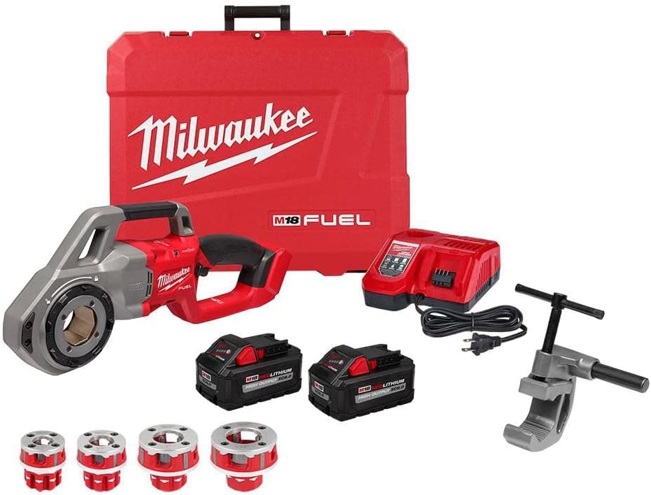 Milwaukee r M18 FUEL Compact Pipe Threader ONE KEY with 1/2inch - 1 1/4inch Die Heads + TPT Premium cart technicpinnacle