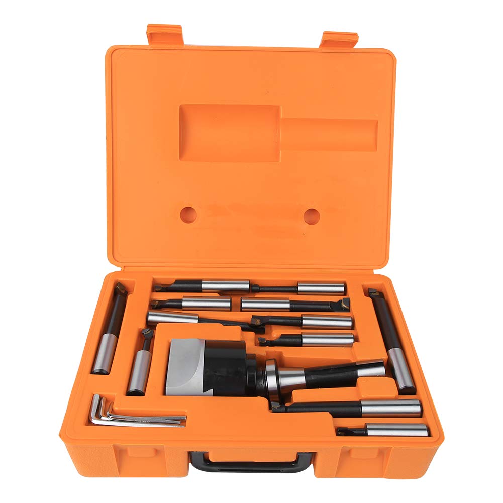 F1-3/4 in Boring Head + - 1-1/2-18 (7/16) Boring Bar + 3 / 4in Boring Cutter Set for CNC Milling Machines, Accurate Machining Tools Kit