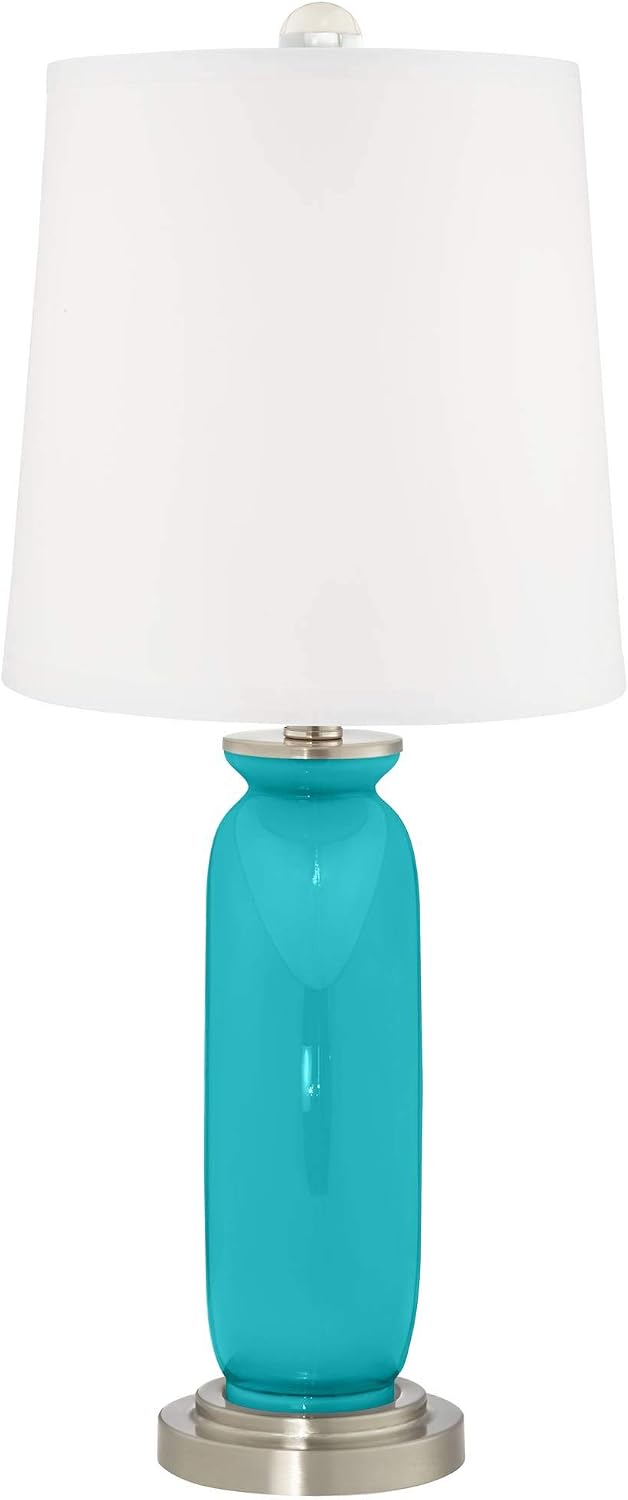 Color + Plus Carrie 26 1/2' Modern Surfer Blue Table Lamps Set of 2