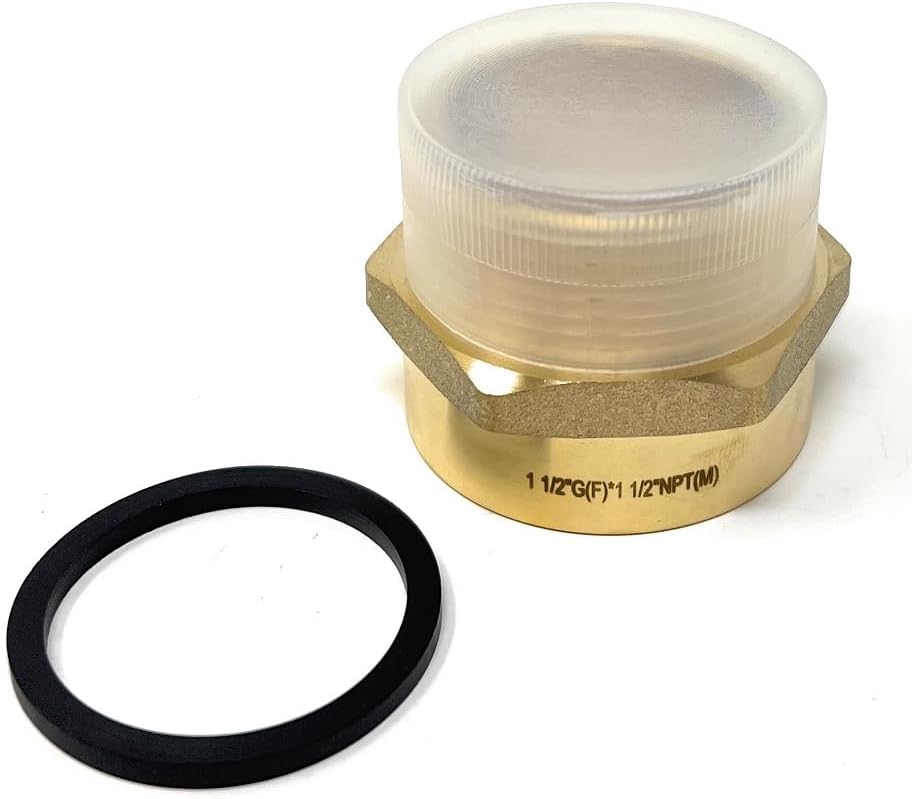 G Thread (British BSPP) Female to NPT Thread Male Pipe Fitting Adapter - Lead-Free Adapter (Four, 1 1/2 inch)