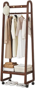 Slide Out Pants Rack Closet Hanger Bar Pull Trousers Tie Belts Scarf Racks Top Mounted Wardrobe Clothes for Closet Retractable,Bamboo Garment Rack Freestanding Clothes Hanging Rack Bamboo Co