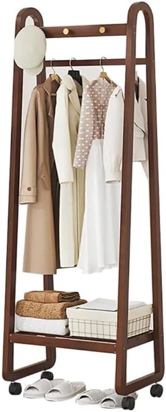 Slide Out Pants Rack Closet Hanger Bar Pull Trousers Tie Belts Scarf Racks Top Mounted Wardrobe Clothes for Closet Retractable,Bamboo Garment Rack Freestanding Clothes Hanging Rack Bamboo Co
