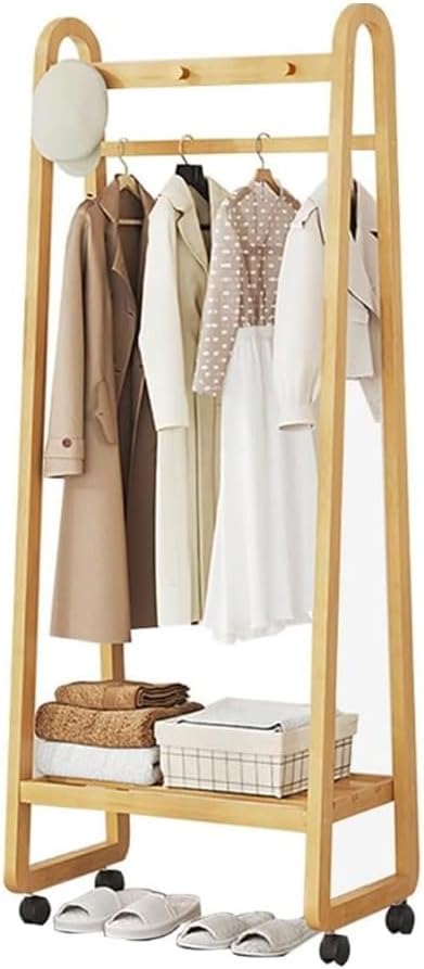 Slide Out Pants Rack Closet Hanger Bar Pull Trousers Tie Belts Scarf Racks Top Mounted Wardrobe Clothes for Closet Retractable,Bamboo Garment Rack Freestanding Clothes Hanging Rack Bamboo Co
