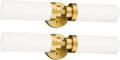 Emak 2 Pack Brushed Gold Bathroom Light Fixtures, 2 Light Bathroom Vanity Light with Milk Glass Shade, 22 Inch Modern Wall Sconce for Bath, Mirror, VL085-BGD-ML-2-PK