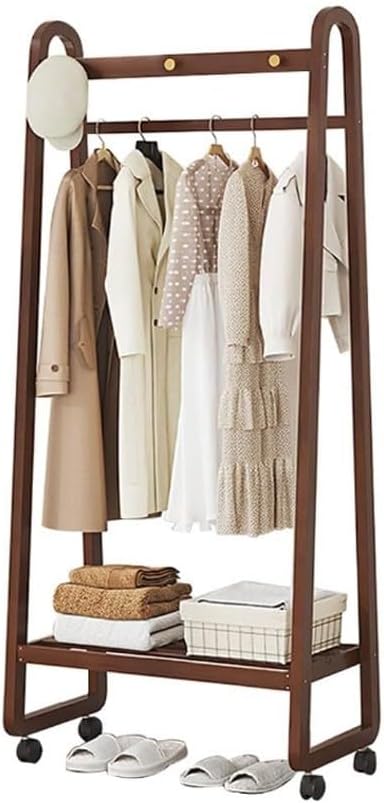 Slide Out Pants Rack Closet Hanger Bar Pull Trousers Tie Belts Scarf Racks Top Mounted Wardrobe Clothes for Closet Retractable,Bamboo Garment Rack Freestanding Clothes Hanging Rack Bamboo Co