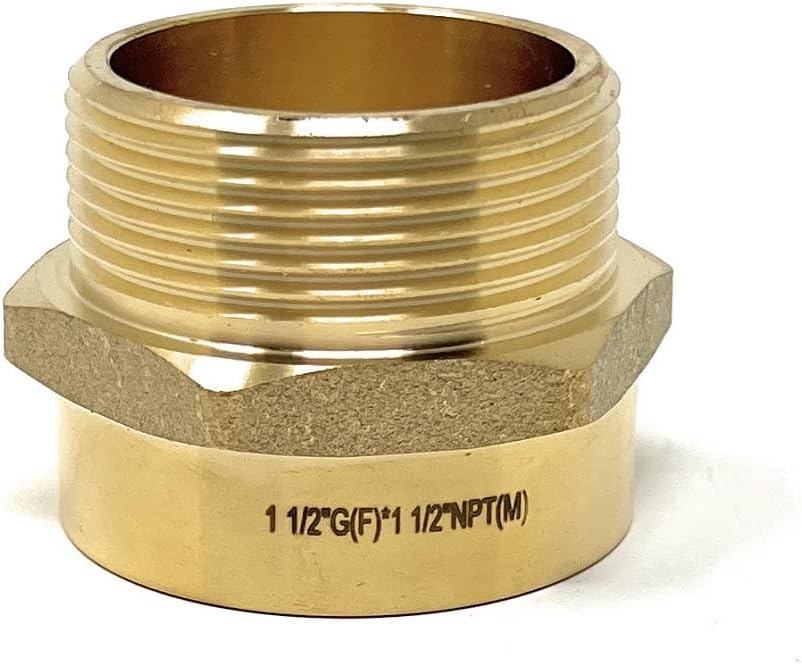 G Thread (British BSPP) Female to NPT Thread Male Pipe Fitting Adapter - Lead-Free Adapter (Four, 1 1/2 inch)