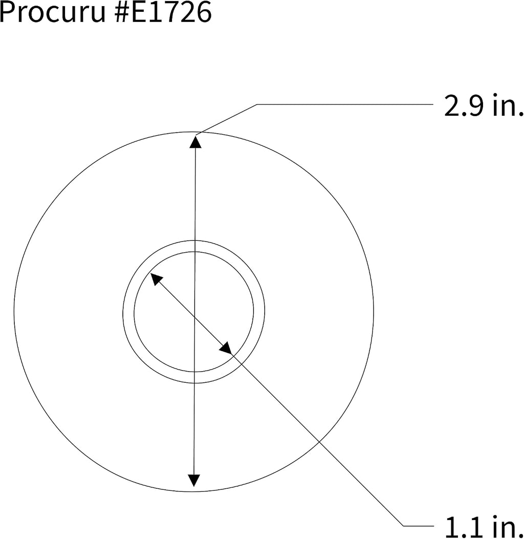 [200-Pack] PROCURU Wholesale E1726 1 Inch CTS (1-1/8' OD) Escutcheon Wall Pipe Cover, Chrome-Plated Steel with SureGrip, New Work Installation
