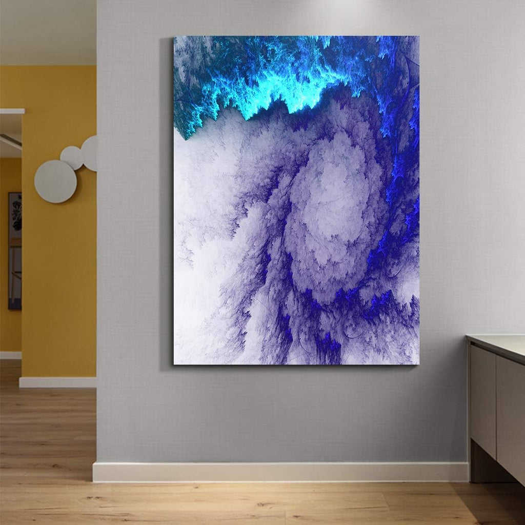 Denozer Abstract Wall Art - Blue Mist Picture Wall Art on Canvas, 36x46 Inch Giclee Artwork Prints Wall Decor for Home, Hotel and Office