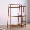 Bamboo Clothes Hanging Rack with 5 Tier Storage Shelves Hooks Portable Rack Cloest Organizer Garment Rack for Bedroom Guest Room/80 * 40 * 140Cm (130*40*140cm )