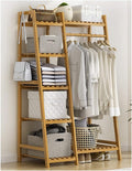 Garment Rail Shoe Bench Coat Stand Rack Hanger Clothing Racks Bamboo Garment Rack For Hanging Clothes Heavy Duty Rack With Shelves And Shoe Clothing S