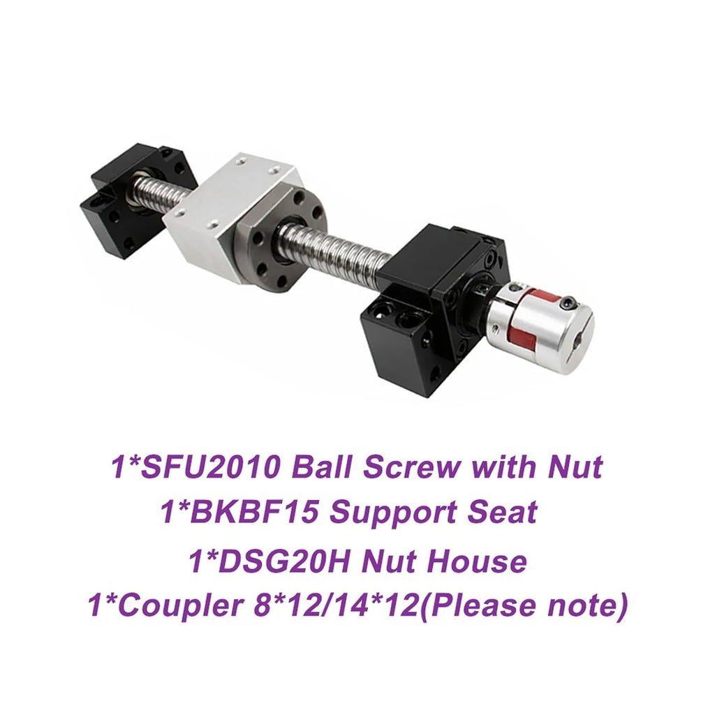 Linear Motion Ball Screw Ball Screw SFU2010 Kit 200-500mm C7 Dia 20mm for CNC Parts Screw with Single Nut +BKBF15+DSG20H+Coupler(350mm)