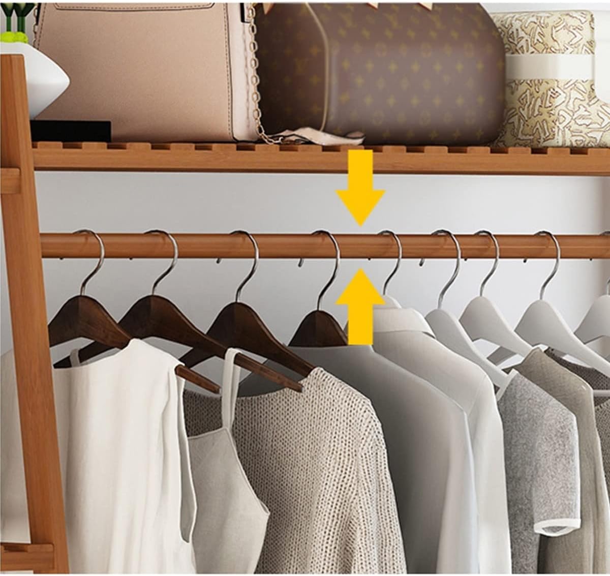 Heavy Duty Clothes Rack Garment Rail Shoe Bench Coat Stand Rack Hanger Clothing Racks Bamboo Garment Rack For Hanging Clothes Heavy Duty Rack With Shelves And Shoe Clothing Storage Organizer