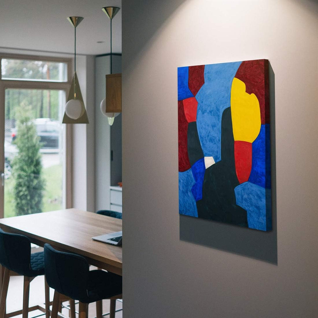 Denzoer Abstract Wall Art Colorfu Geometry Painting Prints Wall Decor Contemporary Painting with Gallery Wrap Modern Artwork Pictures Framed for Living Room | Ready to Hang - 36x46 inches