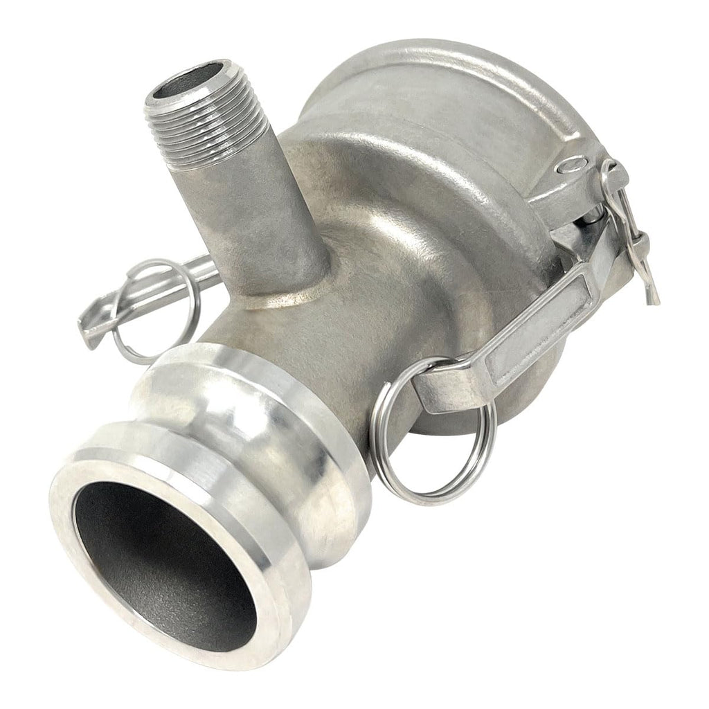 Gloxco Camlock Fitting, Type DA with 3/4' Pipe Tap, Stainless Steel, 3' Female Camlock Coupler x 2' Male Camlock Adapter, (CAM-3020-DAPT07-SS)