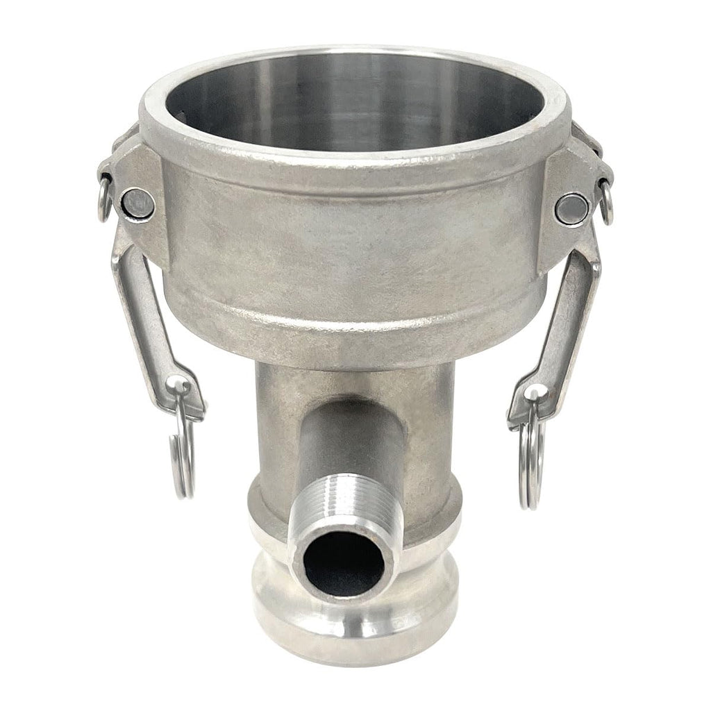 Gloxco Camlock Fitting, Type DA with 3/4' Pipe Tap, Stainless Steel, 3' Female Camlock Coupler x 2' Male Camlock Adapter, (CAM-3020-DAPT07-SS)