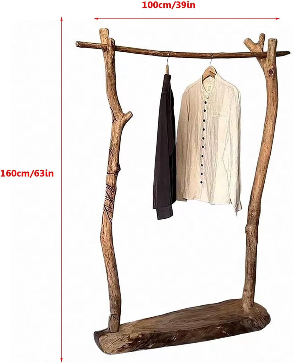 Simple Solid Wood Heavy Duty Clothing Garment Rack, Portable Laundry Rack Cloest Organizer Garment Rack for Bedroom Guest Room