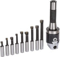 2 Boring Head R8 Shank Holder Boring Head Set with 1/2 Indexable Boring Bars 13 PCS Carbide Boring Head Tool Set,