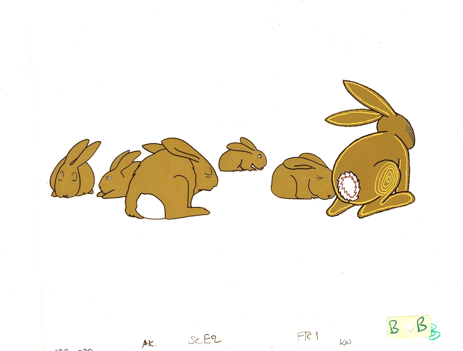 Watership Down Opening Fable 1978 Production Animation Cel with LJE Seal and COA 129-20 - Not in Final Cut of Film