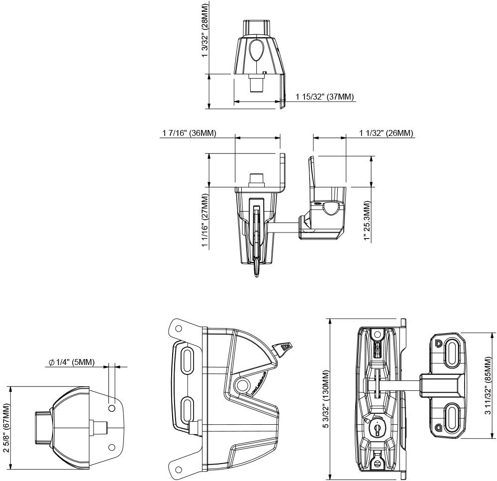 D&D Technologies LL3PWAWT LokkLatch Plus, Locking Privacy Gate Gravity Latch, Key Lockable on Both Sides of Gate, for Metal, Wood, and Vinyl Fences, White