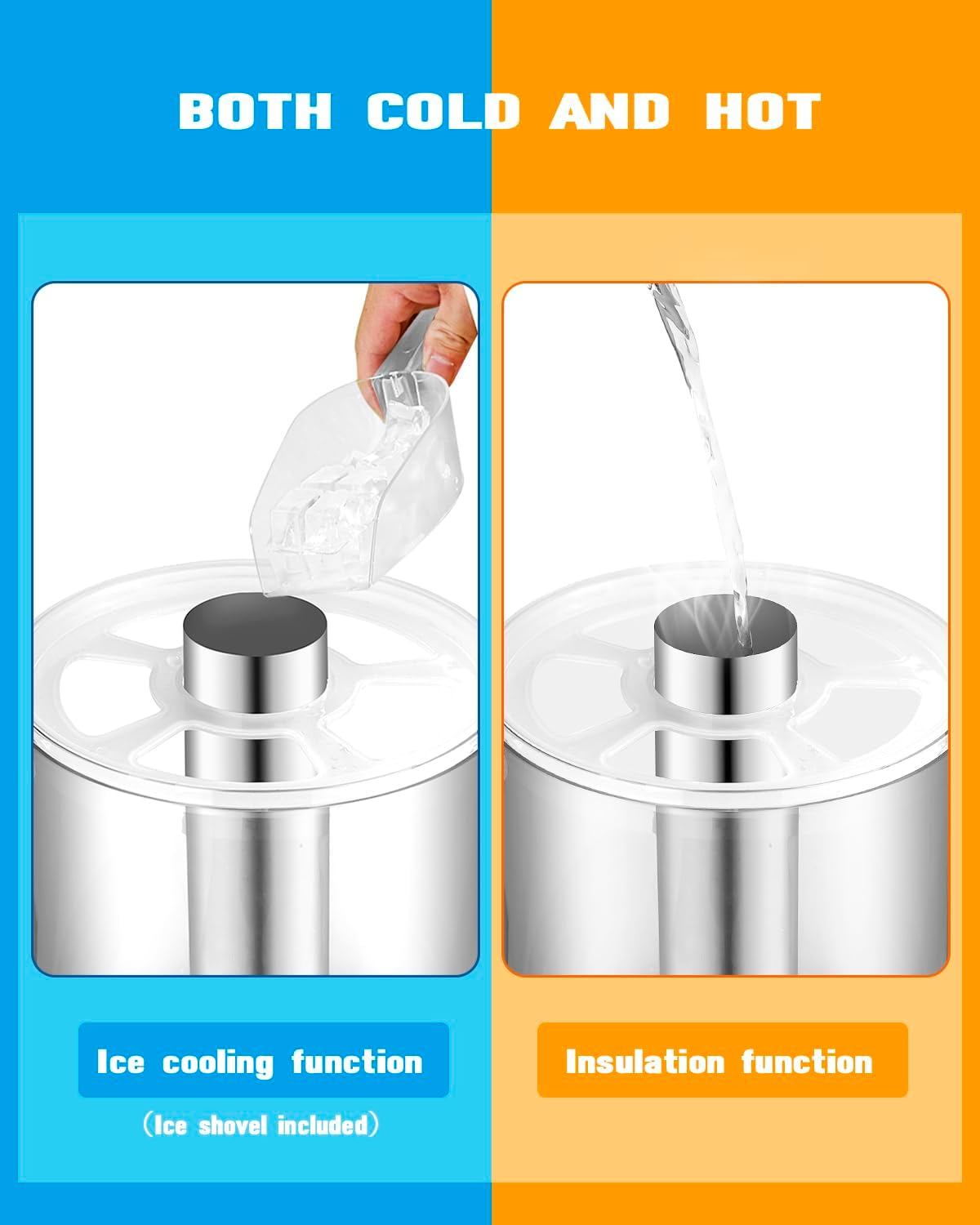 4.4 Gallon Drink Dispenser – Iced Drink Dispenser with Ice Core for Parties and Commercial Beverage Dispenser with Stand Drip Tray for Hot and Cold Beverage Juice Beer Water