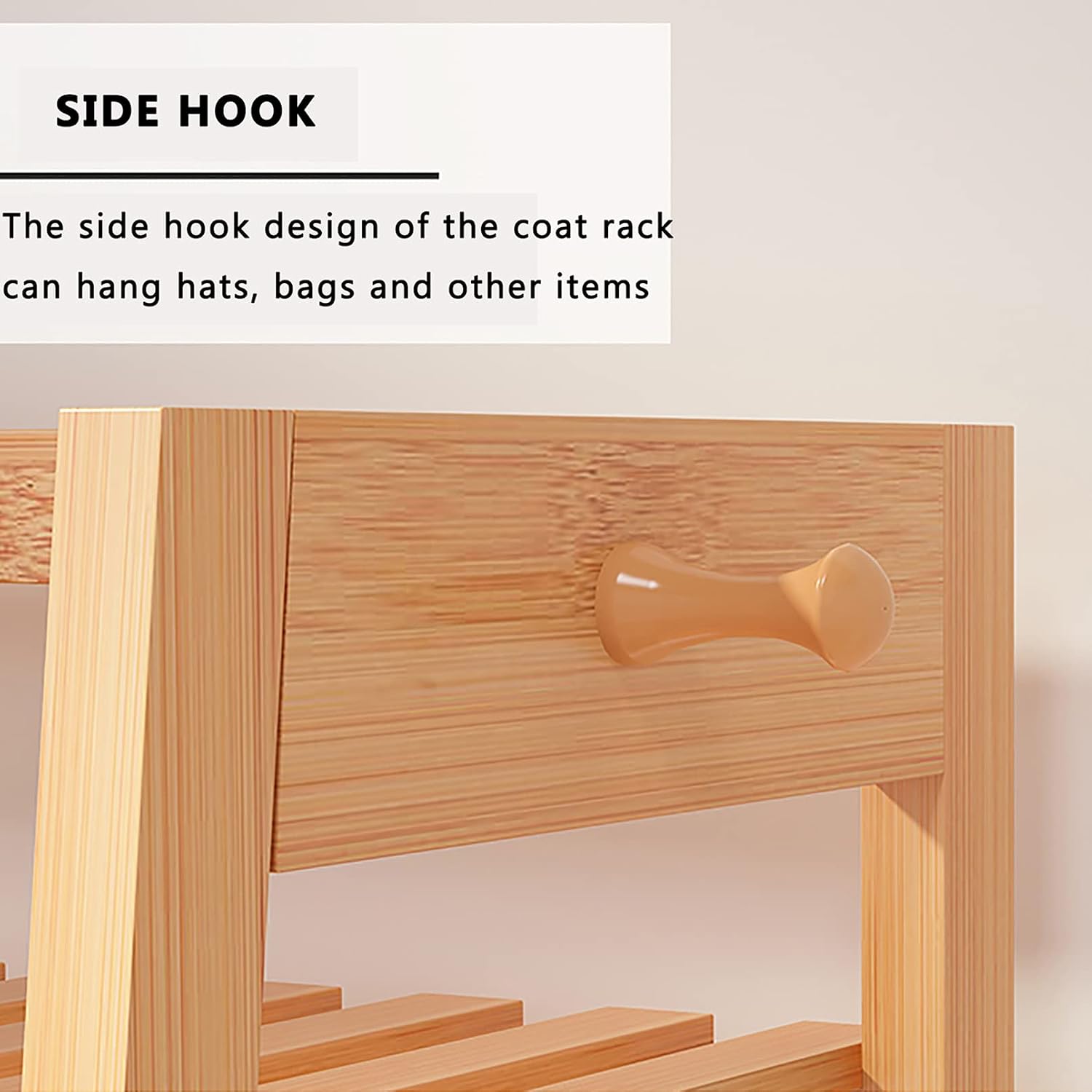 Bamboo Garment Rack,Multi-Functional Clothes Rack,with top Shelf and Shoe Clothing Storage Organizer Shelves,for Bedroom Entryway Hanging Clothes